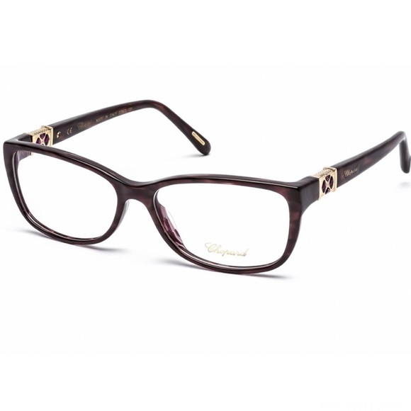 Chopard Rectangular Black Frame & Case Purple Stones Brand New NWT - Picture 1 of 13